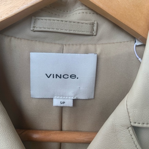 NWT Vince leather jacket oatmeal size S/P - Picture 4 of 16